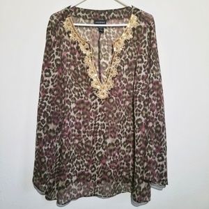 Lane Bryant | Sheer Leopard Top | 22/24